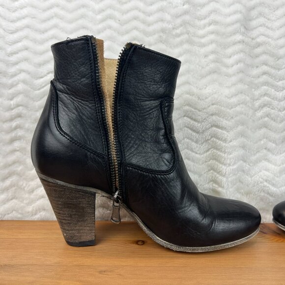 Ann Tuil Champs Elysees Womens Heel Ankle Boots Leather Side Zip Sz US 7.5 EU 38 - Picture 12 of 15
